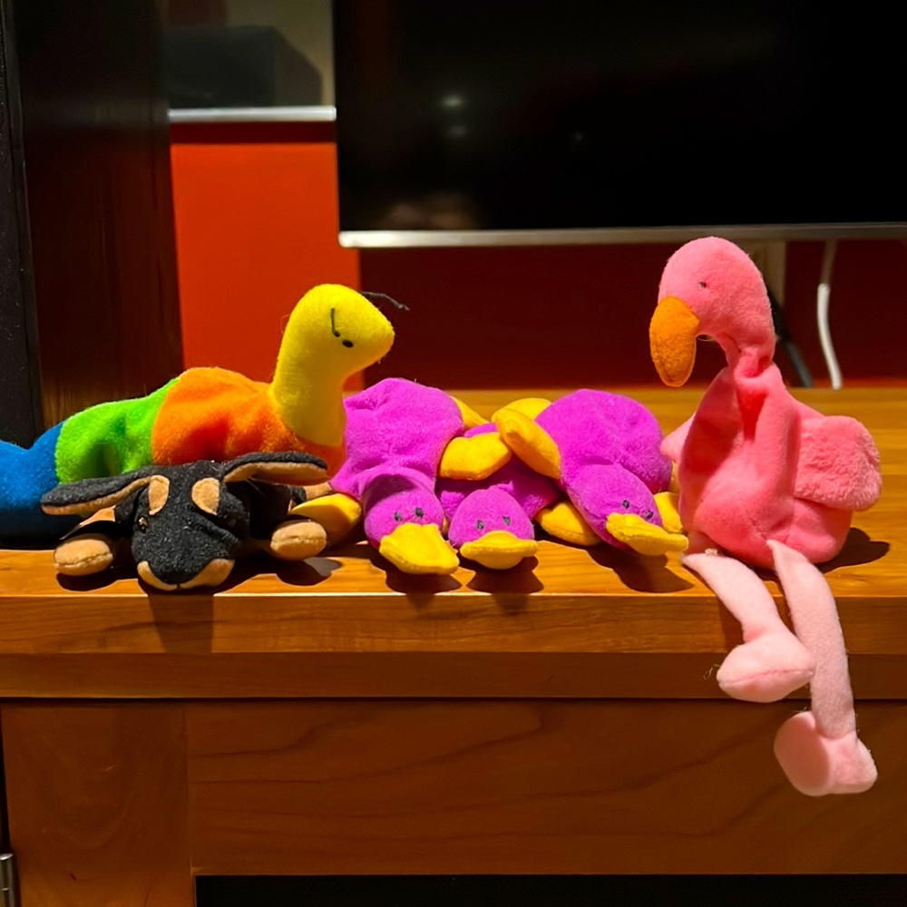 6 TY mini beanie babies